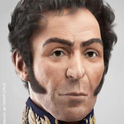 Interpretación de el rostro de nuestro Libertador Simón Bolívar por elArtista Plastico Omar Cruz